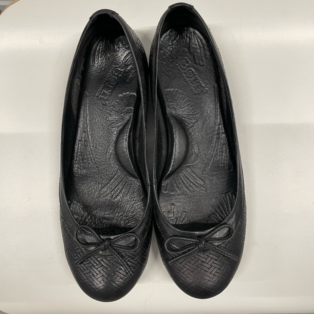 Born Ballet Flats Basketweave Womens Size 7 Black
